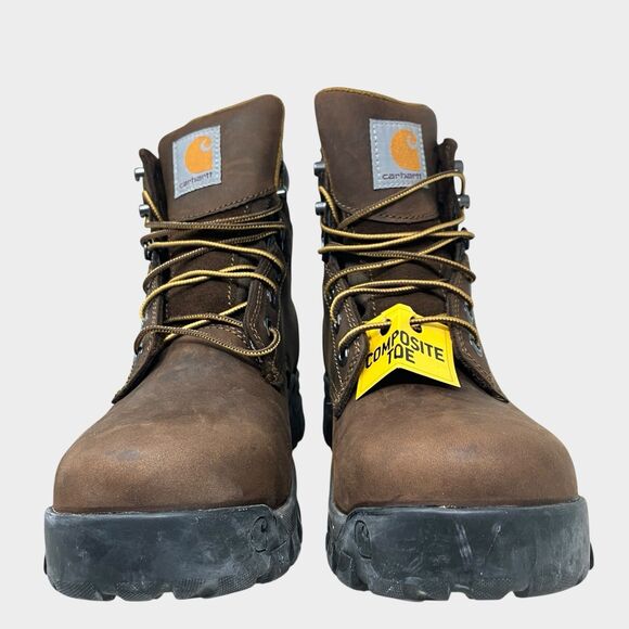 Carhartt Utility Boots 8.5 Brown Leather Rugged Flex 6" Composite Toe - Picture 2 of 10